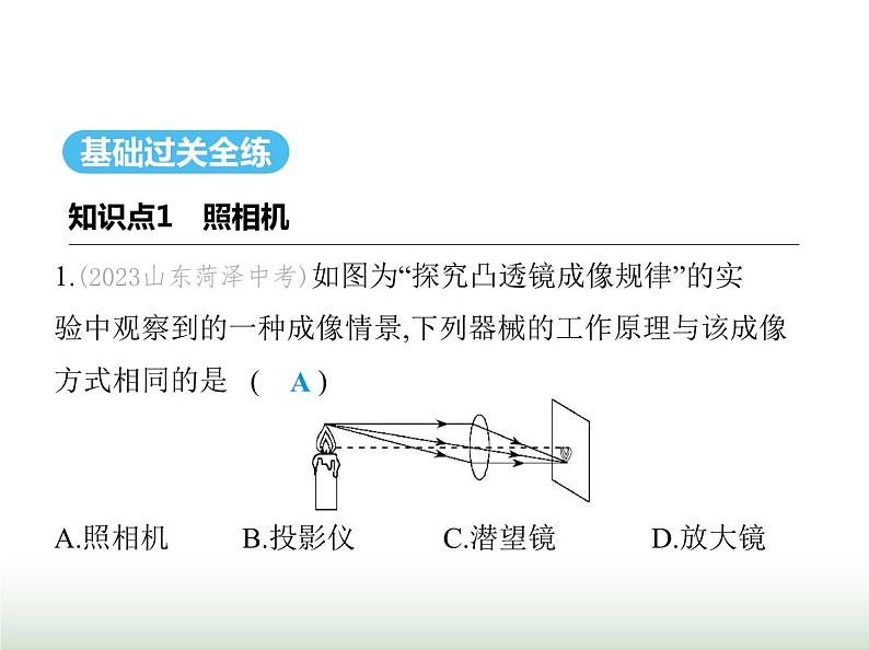 鲁科版八年级物理上册第3章光现象第5节凸透镜成像的规律第2课时生活中的透镜课件第2页