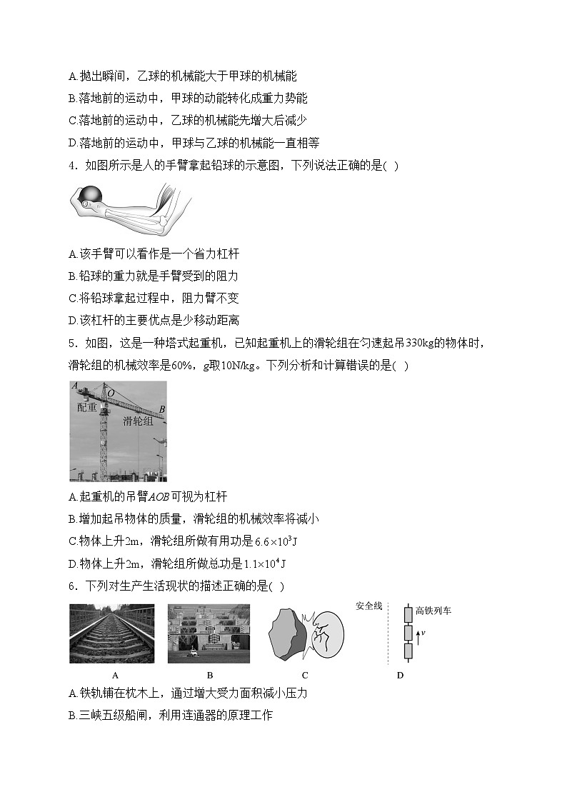 河南省平顶山市2023-2024学年八年级下学期6月期末物理试卷(含答案)第2页