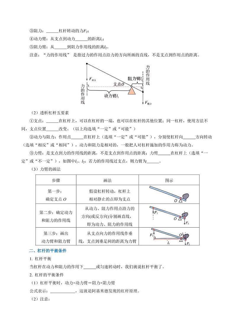 第11章 简单机械和功（单元知识清单） 九年级物理上册同步高效课堂（苏科版）02