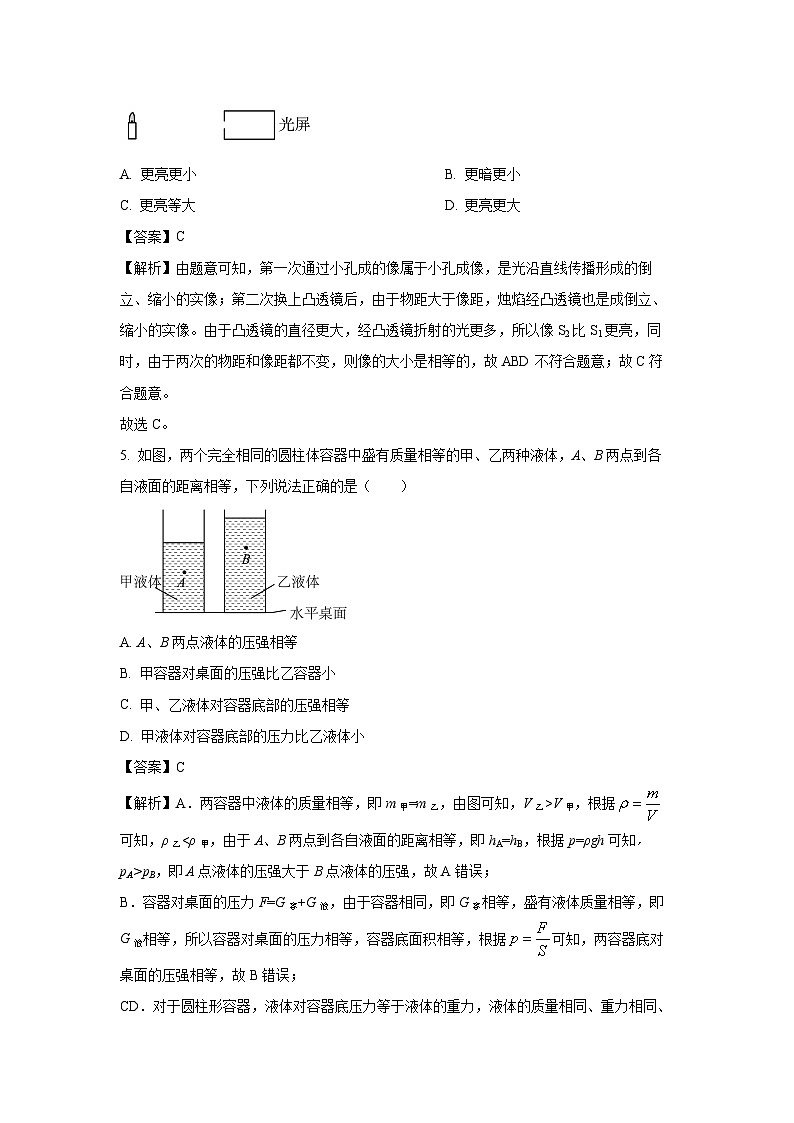 [物理]四川省绵阳市游仙区2024年中考诊断试题(解析版)03
