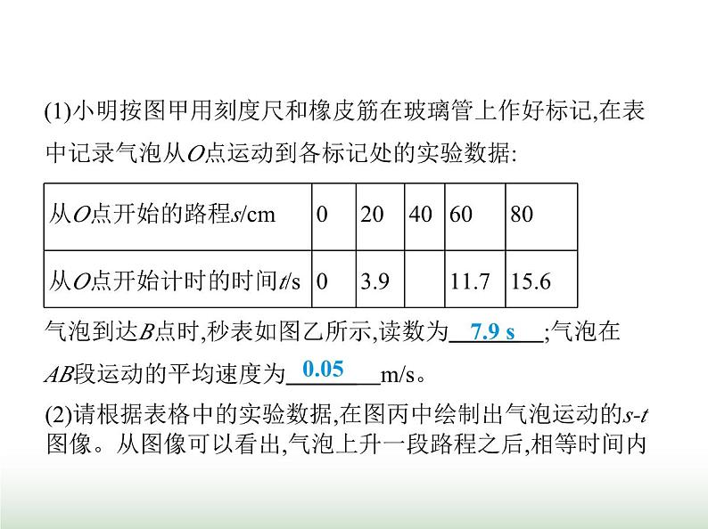 苏科版初中八年级物理上册重点实验综合练(七)探究物体的运动规律课件第3页