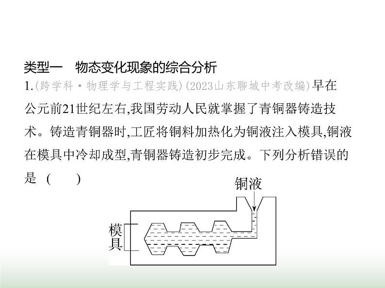 苏科版初中八年级物理上册专项素养综合练(四)物态变化的综合分析课件第2页