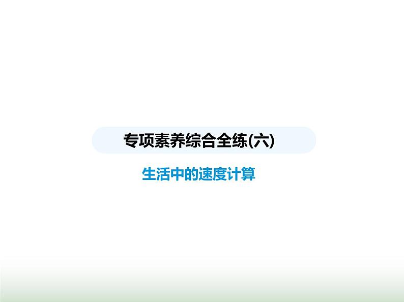 苏科版初中八年级物理上册专项素养综合练(六)生活中的速度计算课件第1页