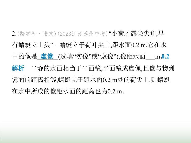 苏科版初中八年级物理上册第2章光现象三平面镜课件03