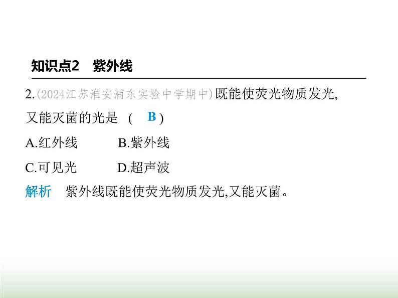 苏科版初中八年级物理上册第3章光的折射透镜五人眼看不见的光课件第3页