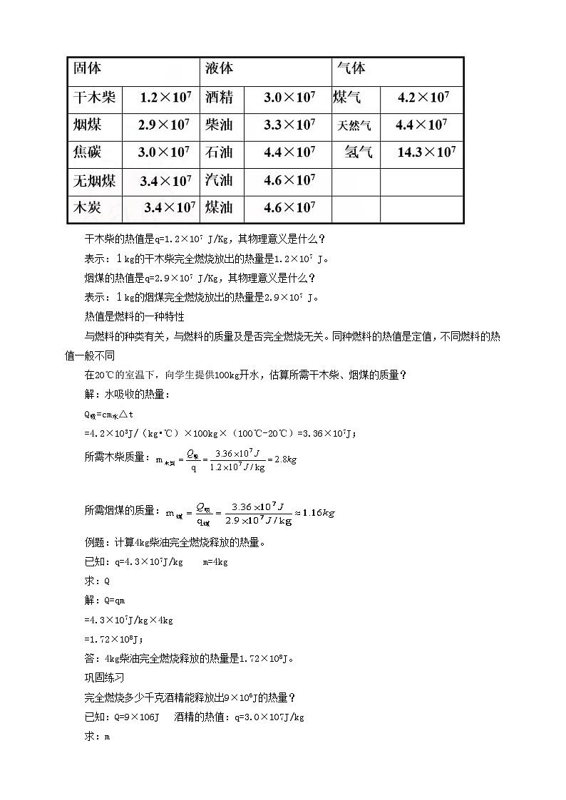 沪科版物理九年级13.4热机效率和环境保护教案03