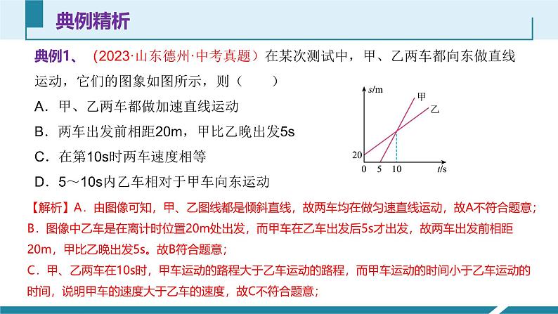 人教版（2024）八年级物理上册第一单元《机械运动》5.路程-时间图像和速度-时间图像 课件+同步练习含解析版07