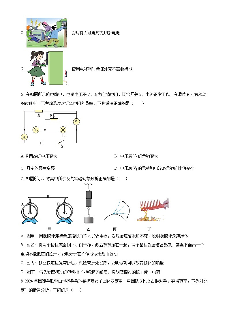 2024年辽宁省朝阳市第五中学中考三模物理试题（原卷版）第2页