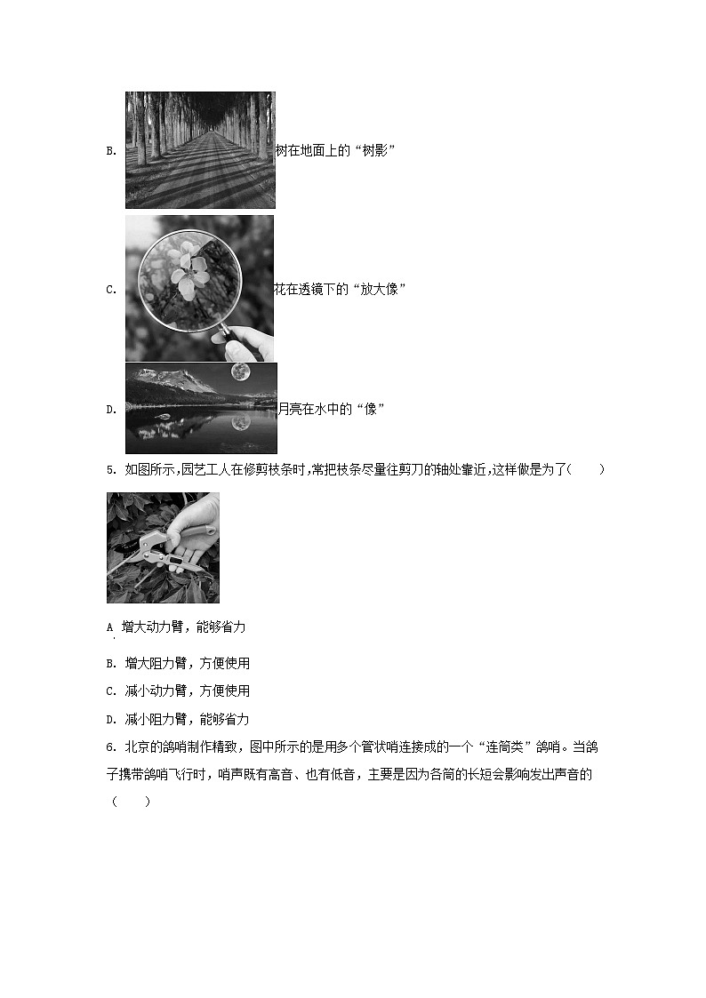 2024年北京平谷中考真题物理试题及答案第3页