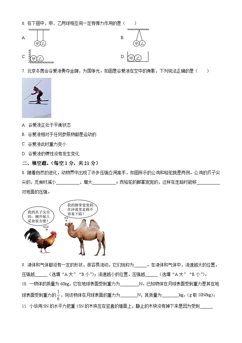 广东省肇庆市封开县2023-2024学年八年级下学期7月期末物理试题02