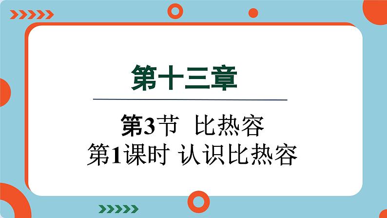 13.3 比热容第1课时(课件)2024-2025学年人教版九年级全一册物理01