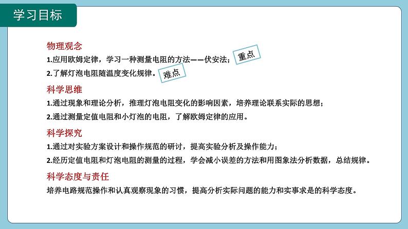 17.3 电阻的测量(课件)2024-2025学年人教版九年级全一册物理02