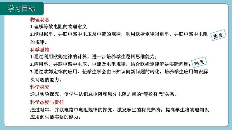 17.4 欧姆定律在串、并联电路中的应用(课件)2024-2025学年人教版九年级全一册物理02