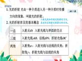 物理八上 沪粤 第3章3.4 探究光的折射规律 PPT课件+教案+导学案