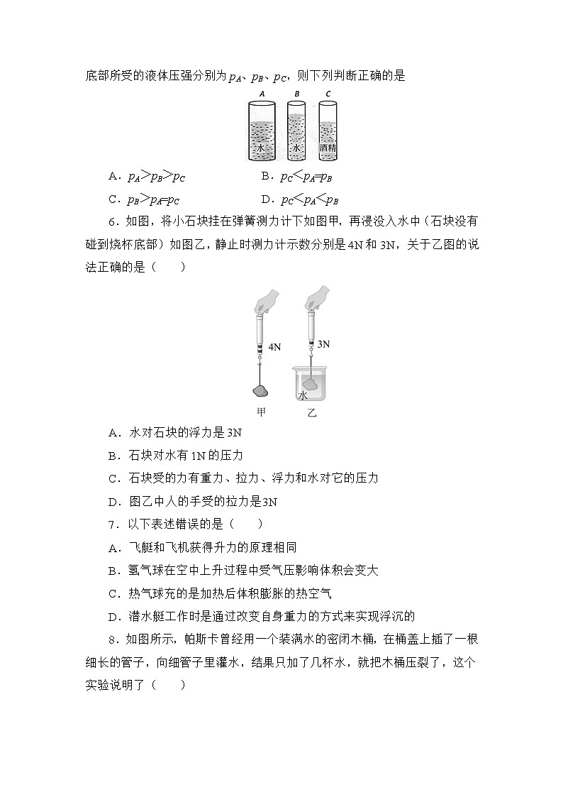 苏科版物理八年级下册《第10章 压强和浮力》单元测试403