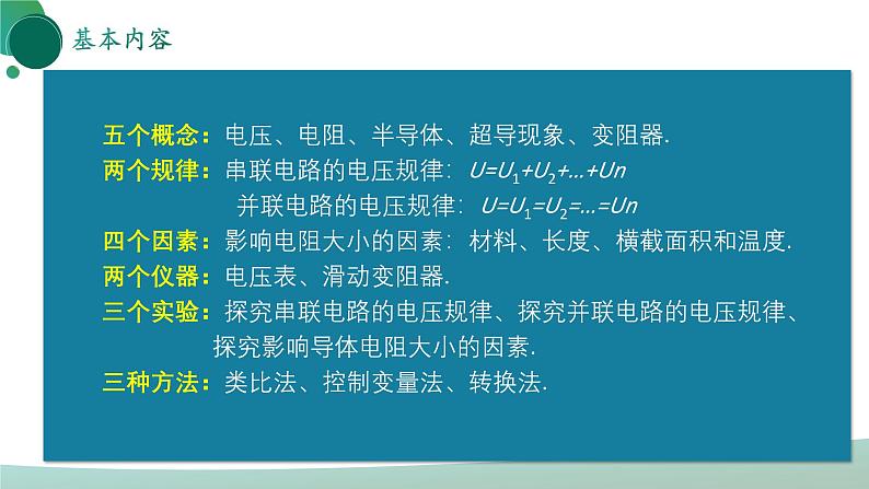 人教版初中物理九年级全册 第十六章 《电压 电阻》（单元复习）课件02