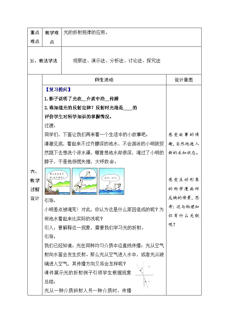 【教科2024版】八上物理 第4章 第4节 光的折射 PPT课件+教案+练习02