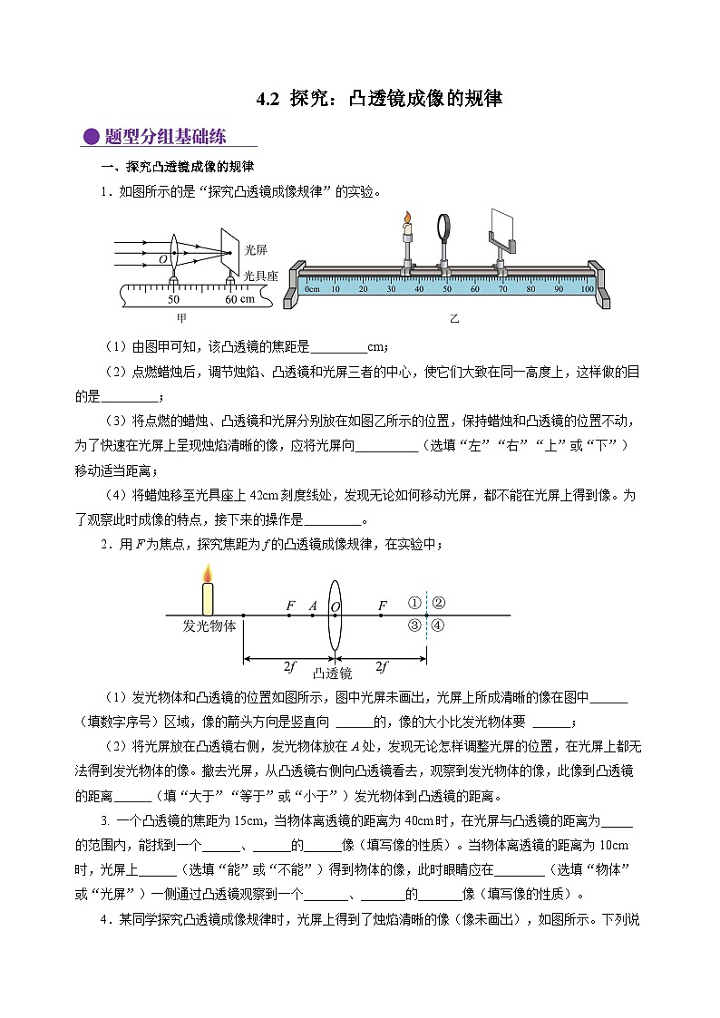 【沪科版】八年级物理  4.2 探究：凸透镜成像的规律（课件+练习+内嵌视频）01