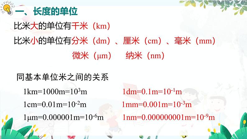 人教[2024版]物理八年级上册 第1单元 第1节  第1课时  长度的单位和测量 PPT课件05