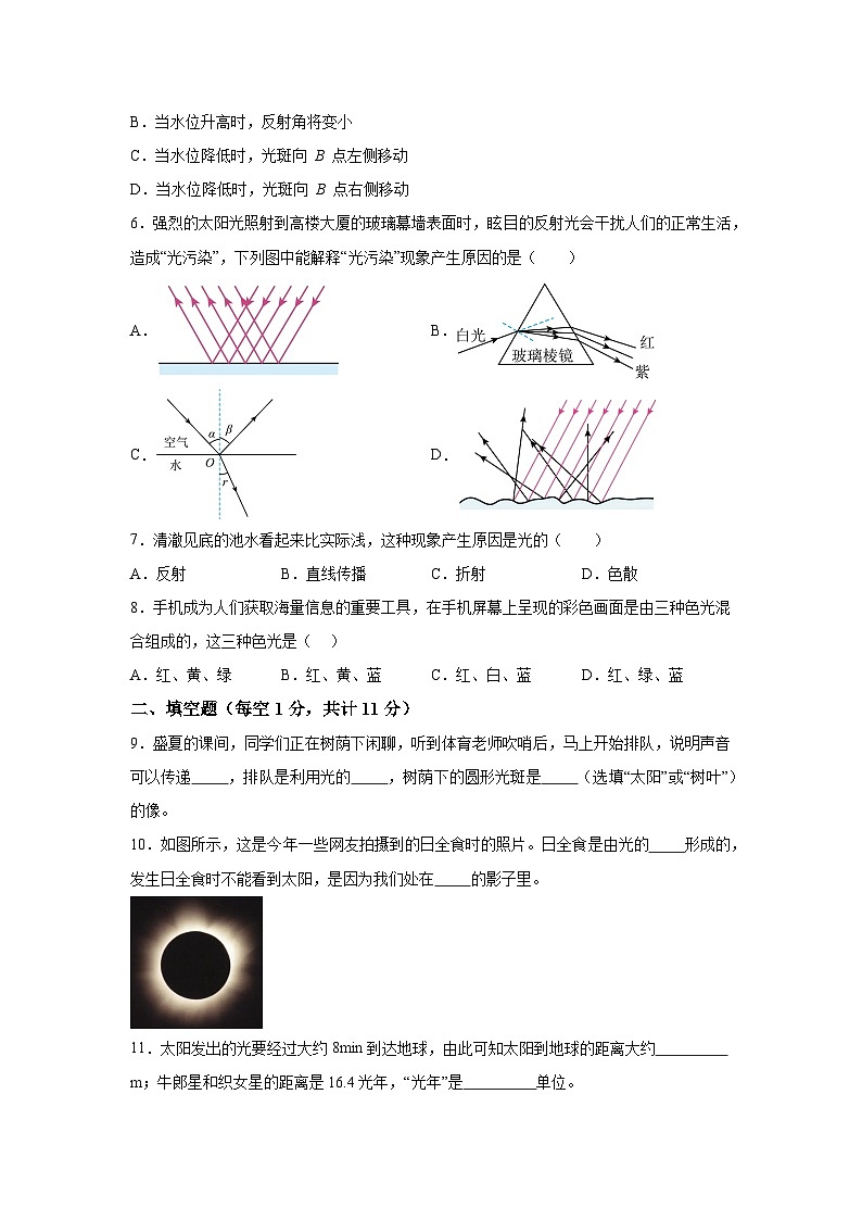 人教版（2024·新教材）八年级上册物理试题第4章光现象单元测试A卷含解析答案02