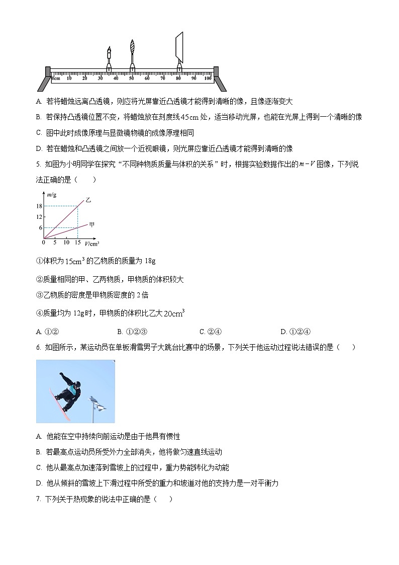 2024年山东省淄博市桓台县中考一模物理试题（原卷版+解析版）02