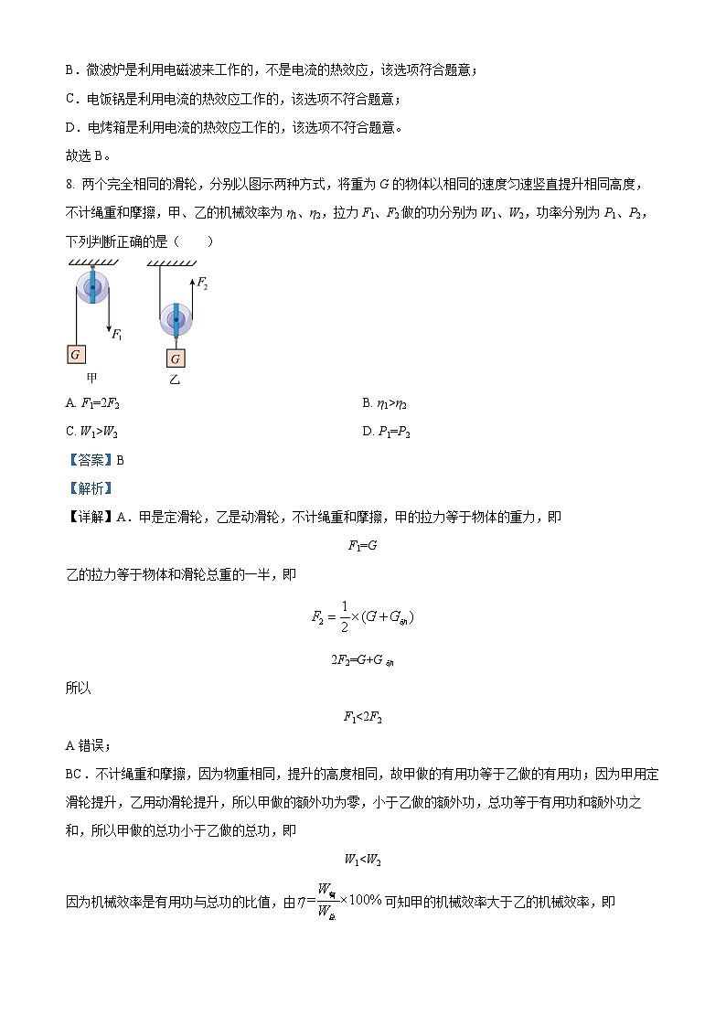 2024年吉林省长春市绿园区中考模拟物理试题（原卷版+解析版）03