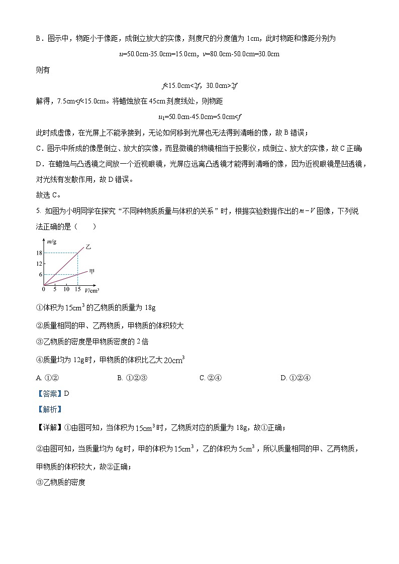2024年山东省淄博市桓台县中考一模物理试题（解析版）03