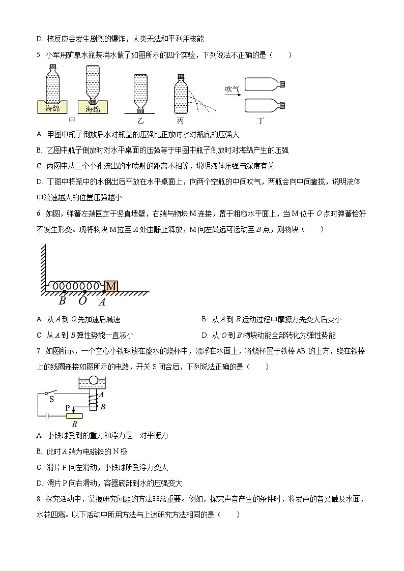 2024年黑龙江省大庆市中考一模物理试题（原卷版+解析版）02