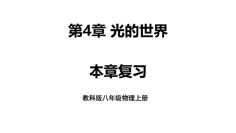 第4章 光的世界 本章复习 课件 -2024-2025学年八年级物理教科版（2024）上册01