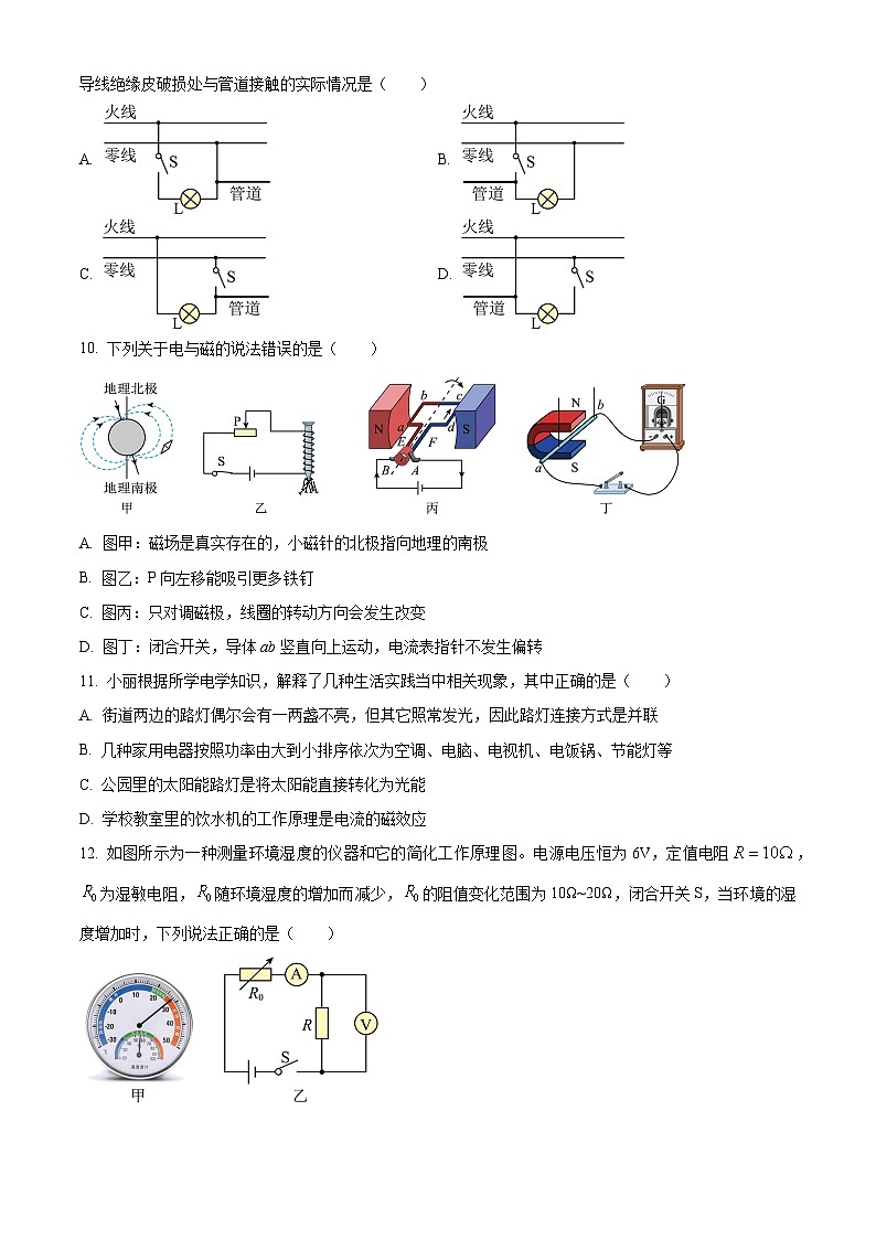 2024年江苏省昆山六校联考中考一模物理试题（原卷版）第3页