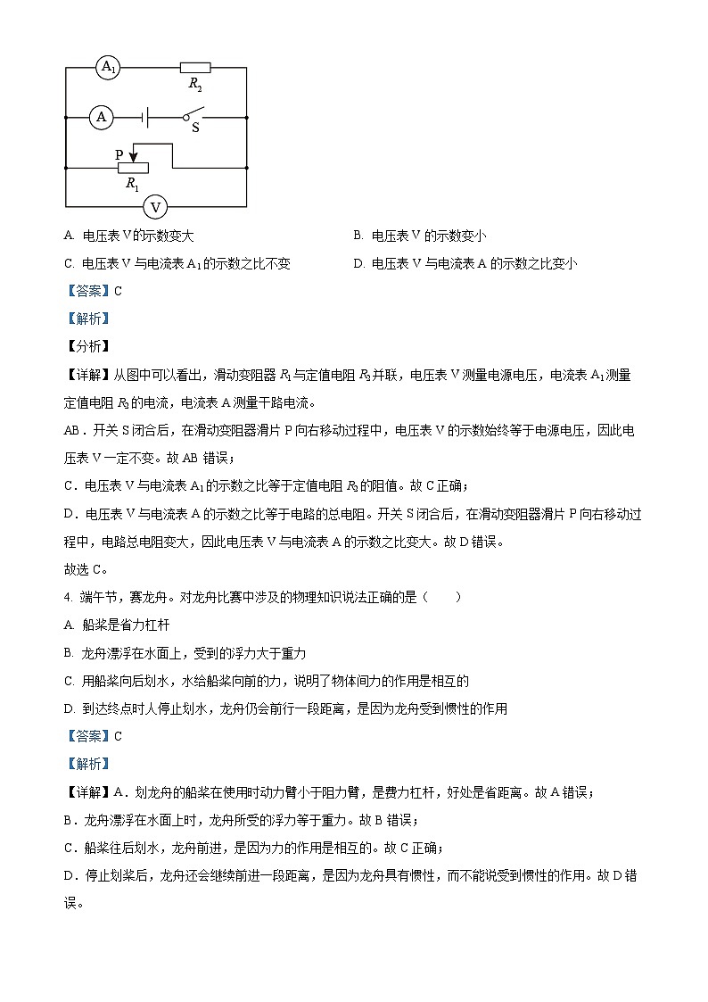 2024年广东省茂名市化州市中考一模物理试题（原卷版+解析版）02