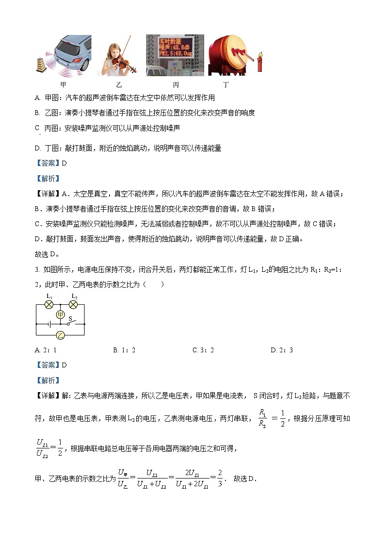 2024年广东省肇庆市封开县中考一模物理试题（原卷版+解析版）02