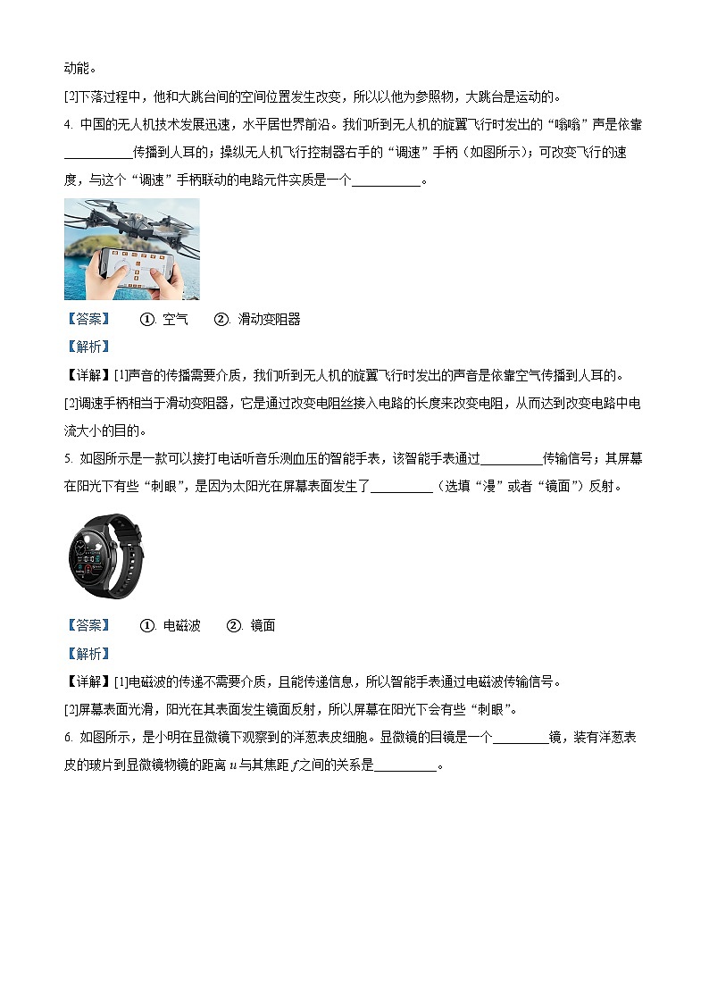 2024年江西省鹰潭市贵溪市中考一模物理试题（解析版）02