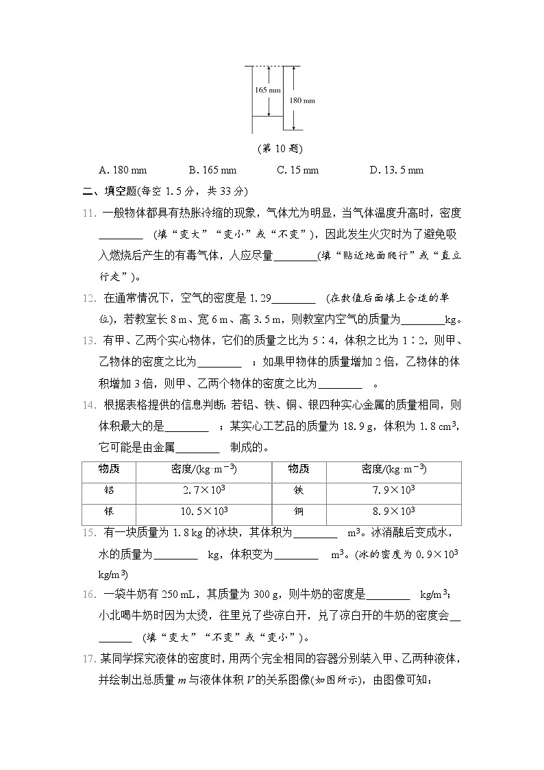 沪科版（2024）八年级全一册物理第五章 质量与密度 学情评估测试卷（含答案解析）03