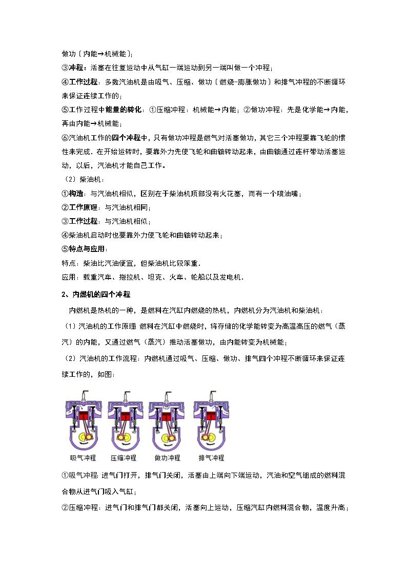 14.1 热机（考点解读）-2024年九年级物理人教版（全册）讲义（含练习）02