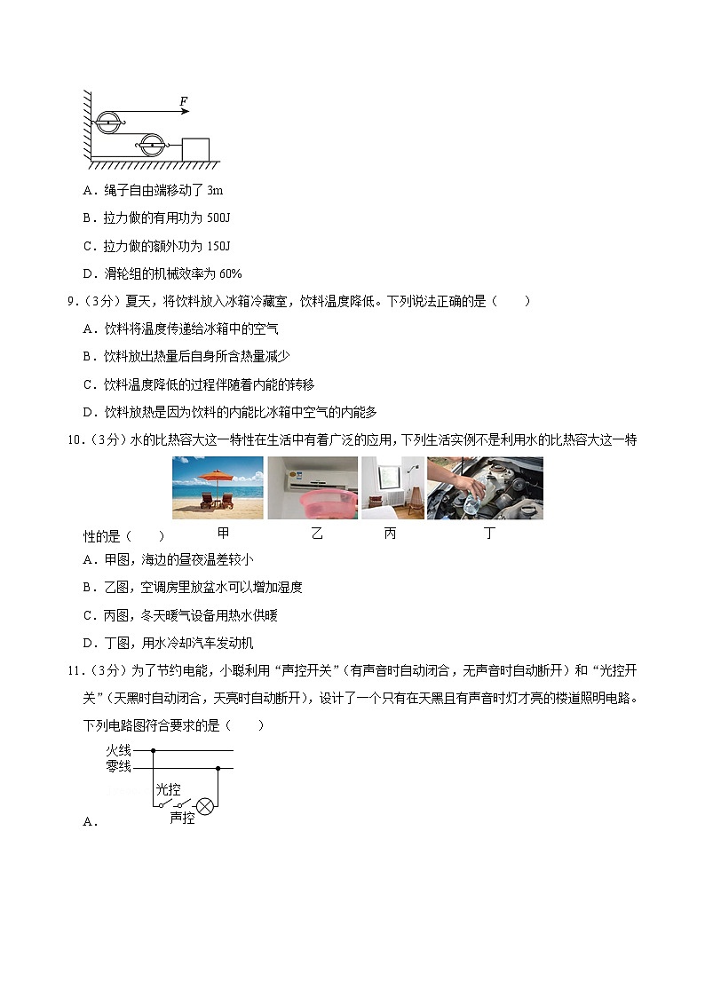 2024年山东省枣庄市薛城中考三模物理试题第3页