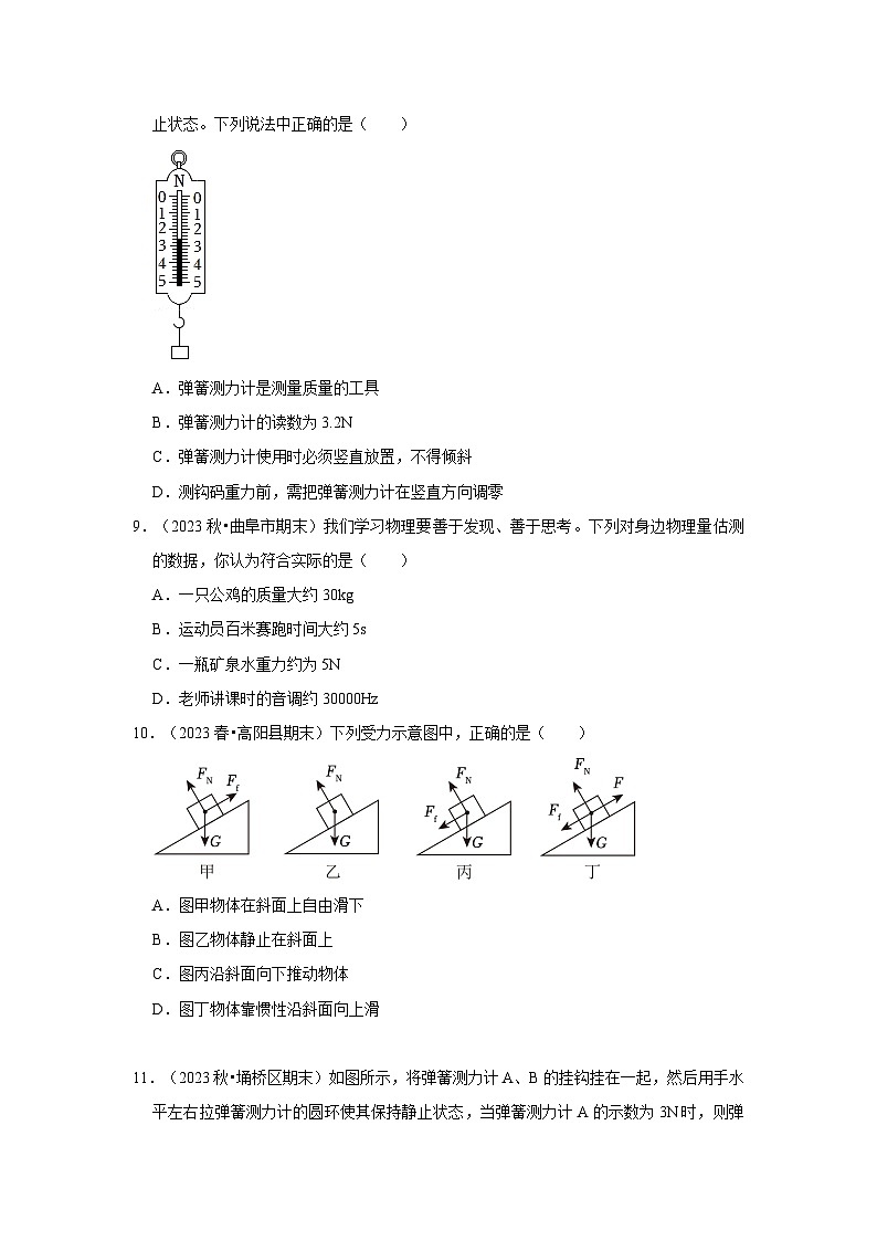 第7章《力》单元测试卷（培优卷）-2024年八年级物理下册讲义（人教版）03