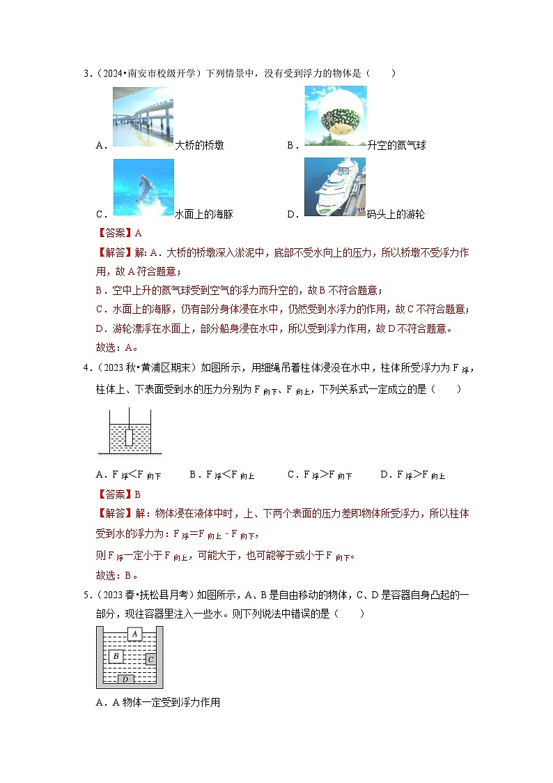 10.1 浮力（专题训练）【二大题型】（解析版）第2页