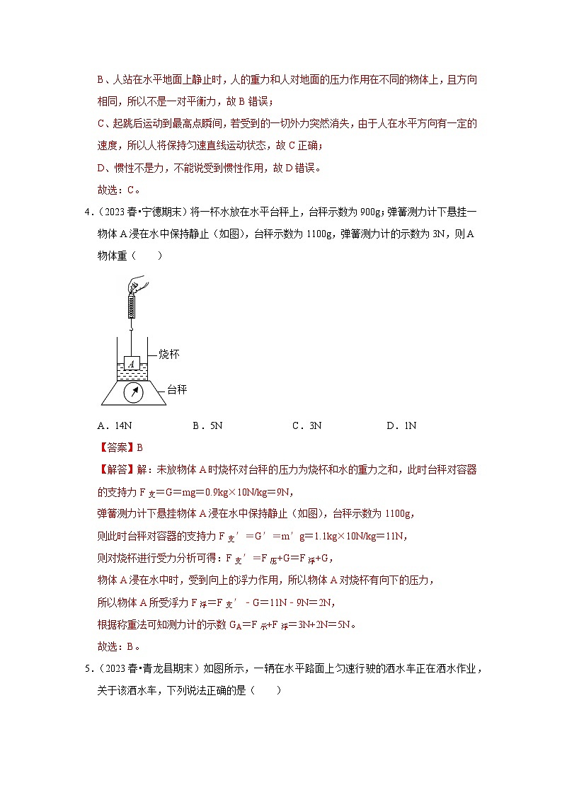 八年级下册物理期末考试模拟测试01（解析版）第3页