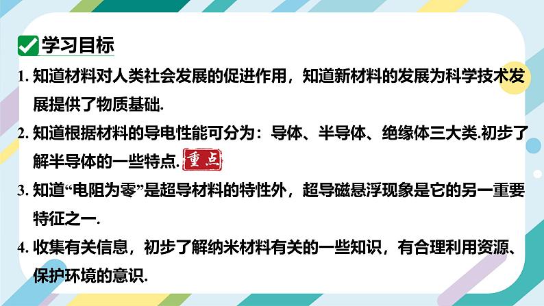 【核心素养目标】沪科版+初中物理+九年级全一册 20.3  材料的开发和利用 课件+教案+练习03