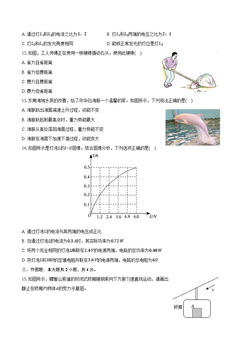 2024年河南省信阳市光山县中考物理三模试卷（含答案）第3页