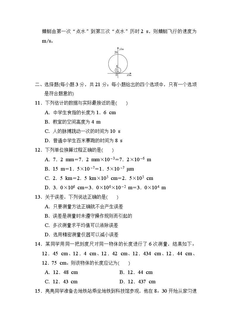 沪科版（2024新版）八年级全一册物理第一章 运动的世界 学情评估测试卷（含答案）第3页