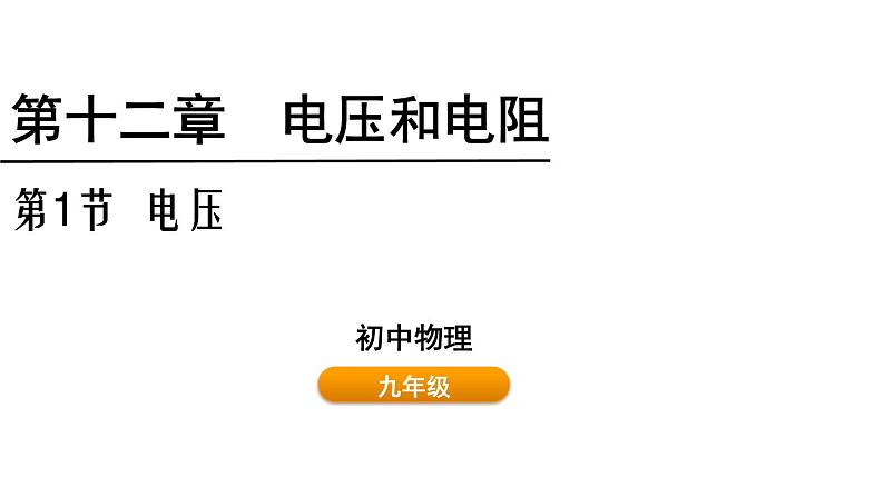 鲁科版（五四制） 九年级上册12.1电压 课件01