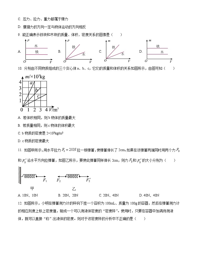 江苏省宿迁市宿豫区2023-2024学年八年级下学期4月期中物理试题（原卷版）03