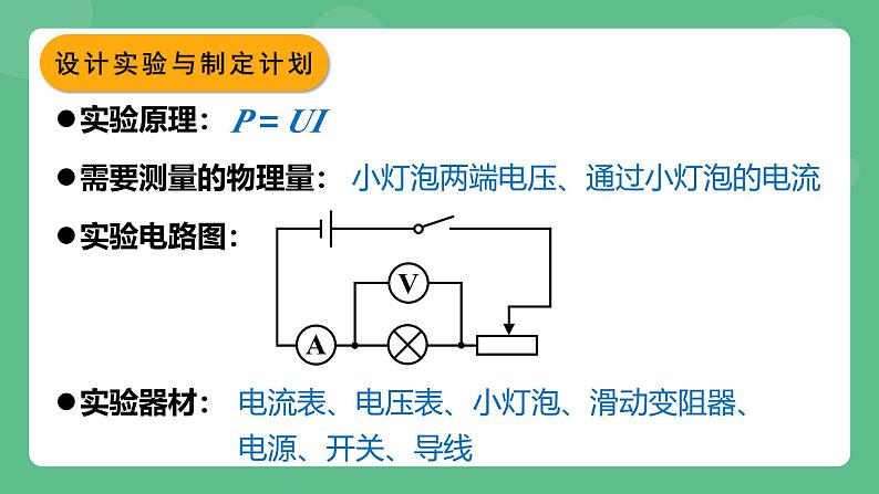 鲁科版物理九年级上册14.4《测量小灯泡的电功率》课件06