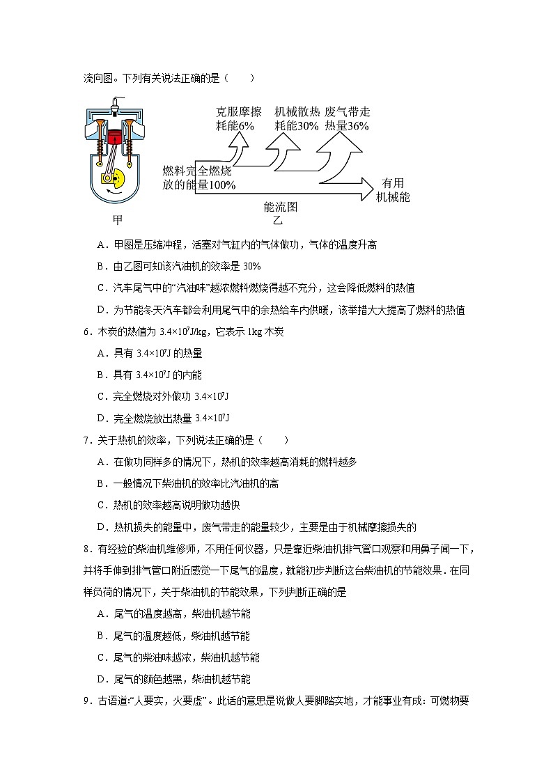 初中物理 九年级全一册学优生重难点易错题精练（人教版）14.2热机的效率同步易错题集含解析答案02