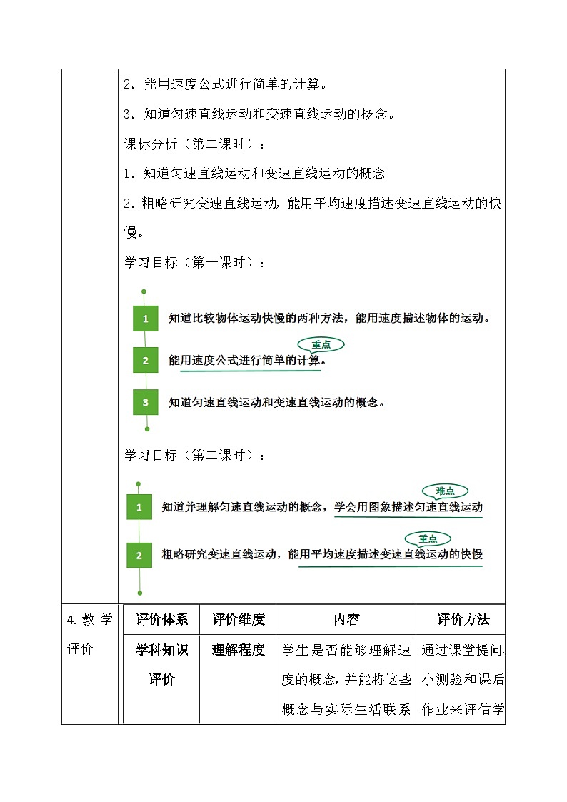 人教版（2024）八年级上册物理第一章 机械运动 大单元整体教学设计03
