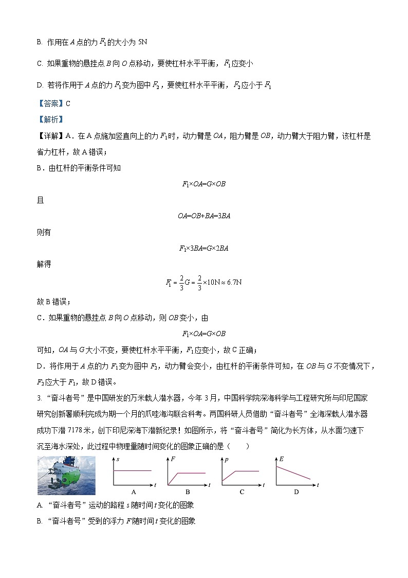 湖南省洞口县思源实验学校2024-2025学年九年级上学期入学检测物理试题（原卷版+解析版）02