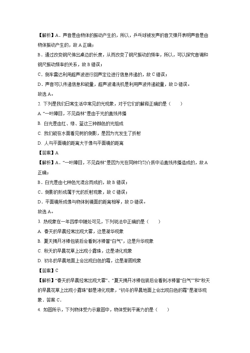 [物理]广东省韶关市2023-2024学年九年级下学期3月月考试题(解析版)02