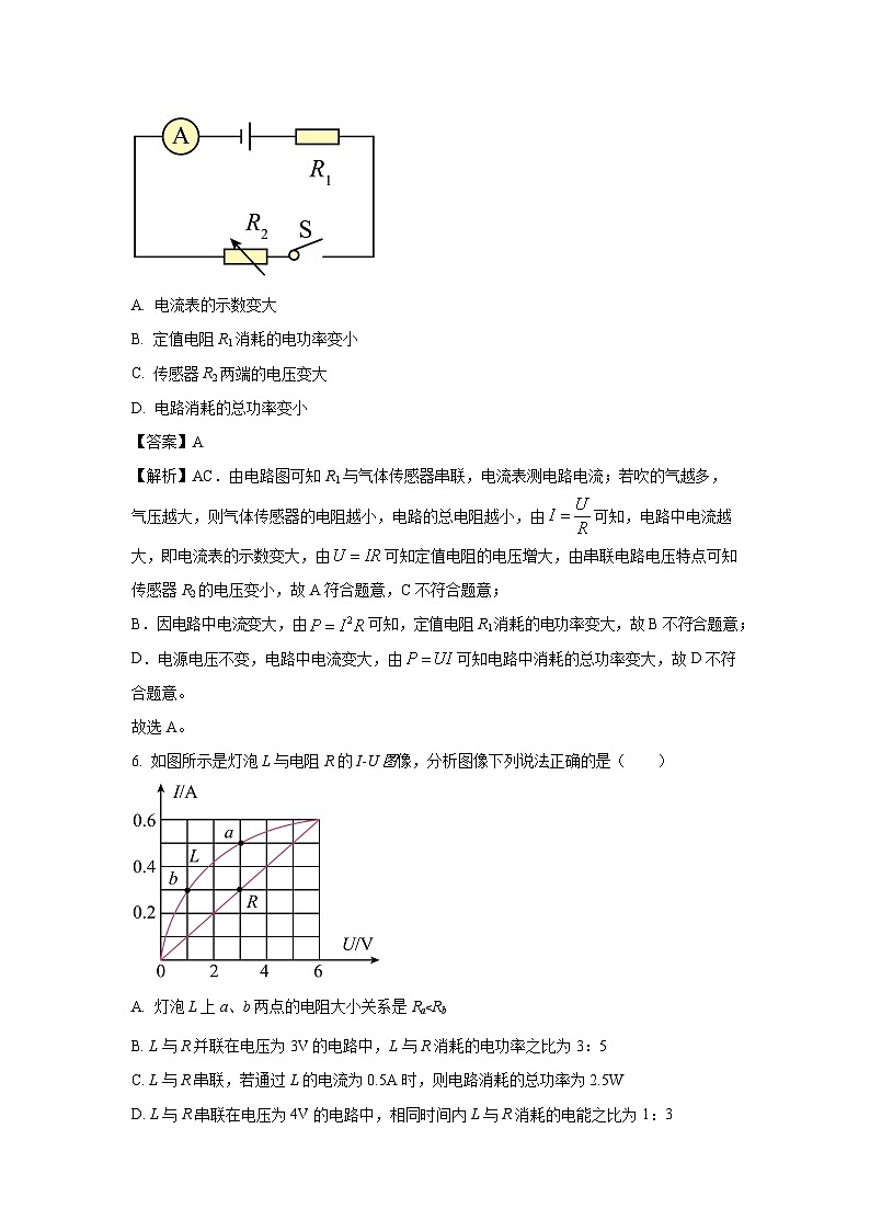 [物理][期末]吉林省吉林市昌邑区2023--2024学年九年级上学期期末考试测试题(解析版)03